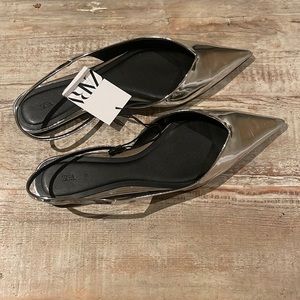 Zara silver sling back